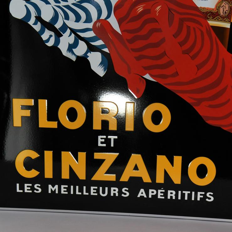 Bild 2: XXL EMAILLESCHILD FLORIO CINZANO 120 cm x 90 cm