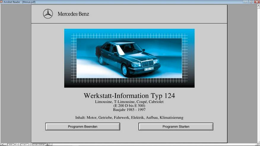 Bild 2: WIS - Mercedes Benz W124 - Wartungs & Reparaturhandbuch - CD
