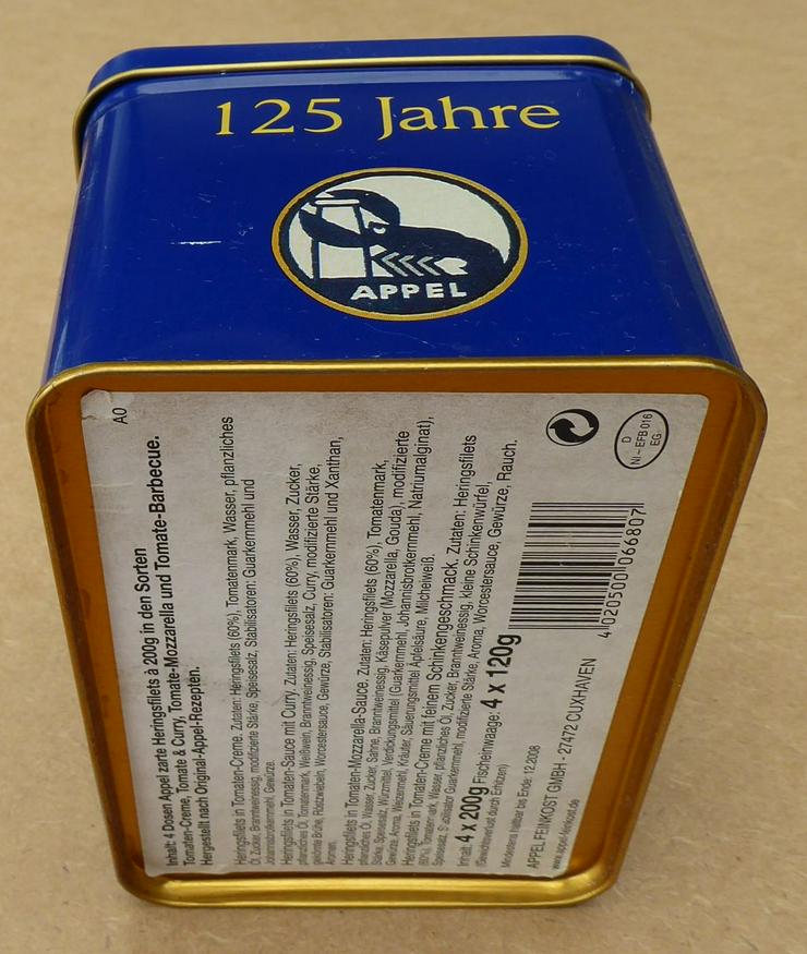 Bild 3: Appels Dose 125 Jahre Sonderausgabe von 2008                