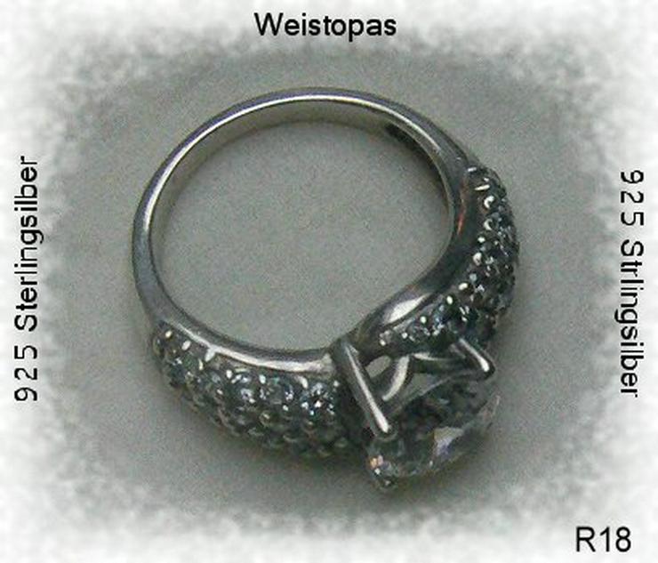 Bild 2: Ring, 925 Silber, Weistopas