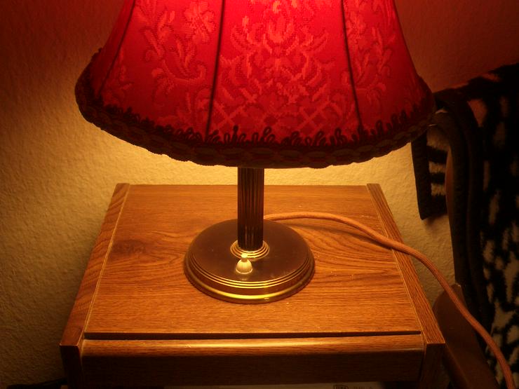 Bild 3: Vintage rusikal Tischlampe rot floral- Edition E27 LED