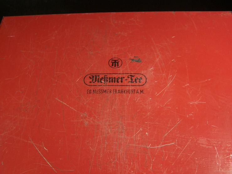 vintage Meßmer Tee Blechkiste Klappkasten mit Henkel Orient Design - Vorratsdosen - Bild 9