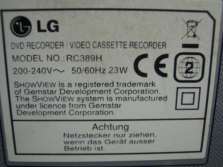 Bild 13: LG RC389H VHS und DVD Kombi Recorder mit HDMI / USB