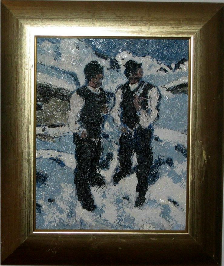 Zwei Männer im Schnee - Gemälde & Zeichnungen - Bild 1
