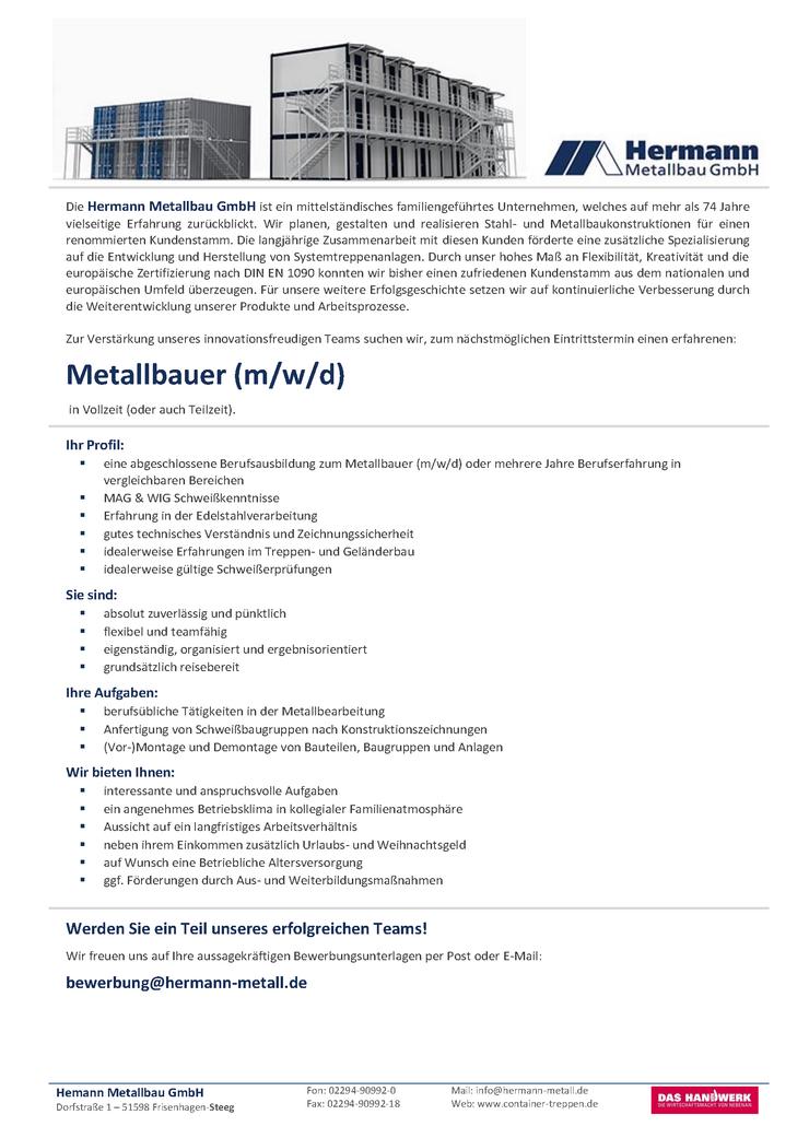Metallbauer (m/w/d) - Schlosser, Schweißer & Spengler - Bild 3