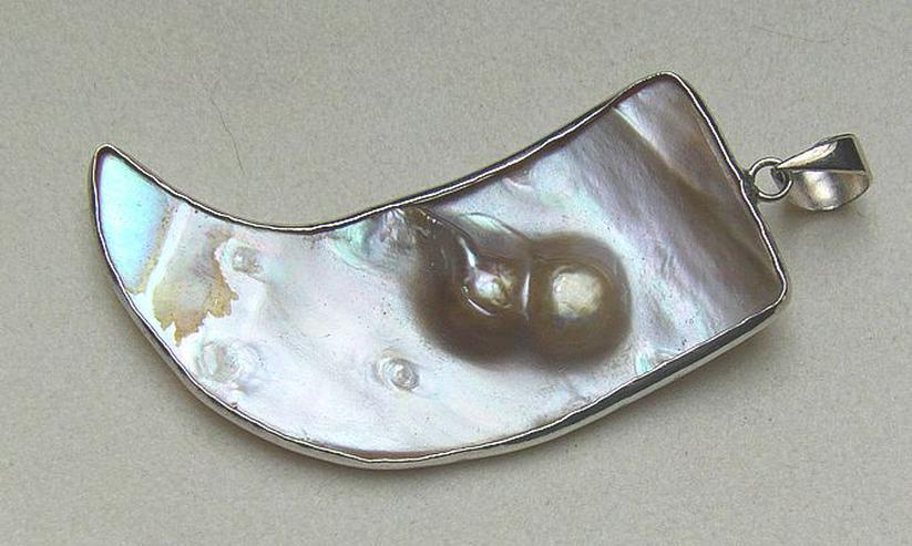 Perlmuttanhänger, 925 Silber mit Perleneinlage - Anhänger - Bild 2
