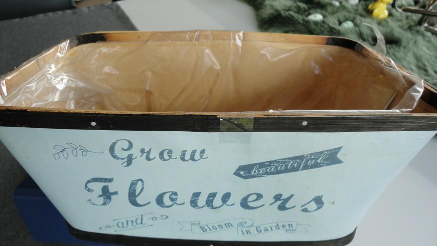 Pflanzentopf "Grow Flowers" mit Innenfolie 29 x 17,5 cm