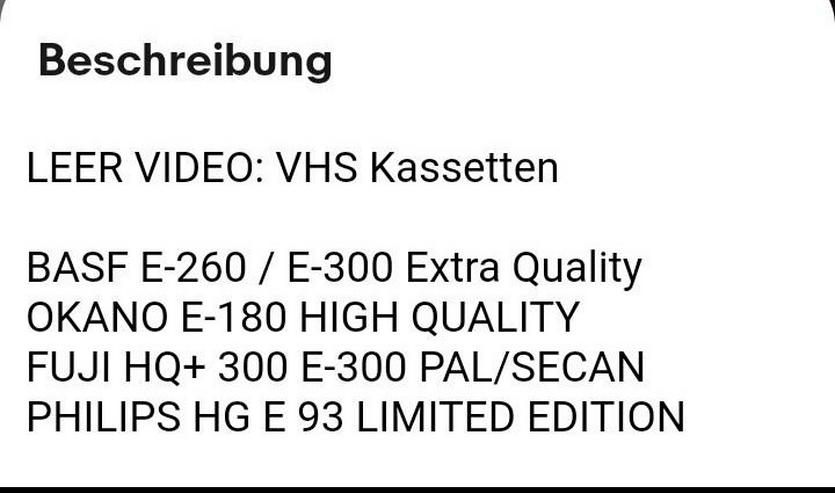 Video VHS Kassetten  - VHS-Kassetten - Bild 2