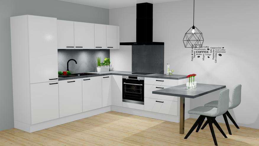 Top Einbauküche – Winkelküche mit Essplatz BK 25 200