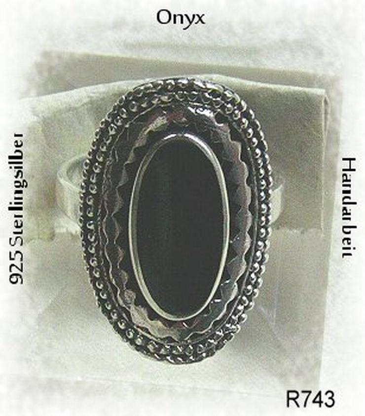 Ring 925 Silber smit gefassten Onyxstein - Ringe - Bild 2
