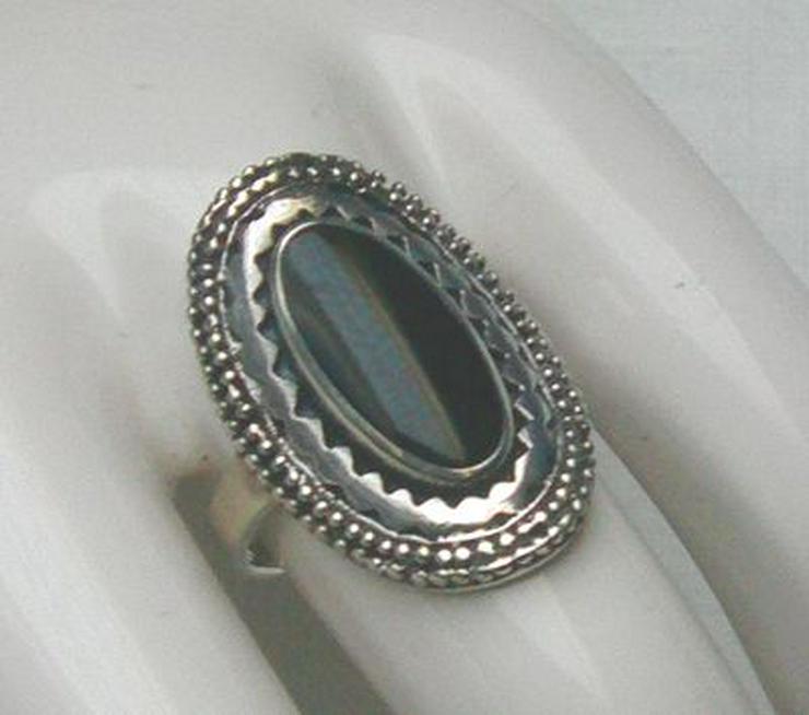 Ring 925 Silber smit gefassten Onyxstein - Ringe - Bild 1