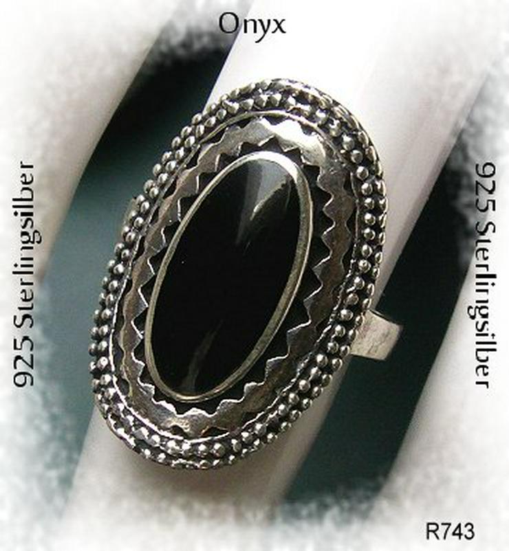 Ring 925 Silber smit gefassten Onyxstein - Ringe - Bild 3