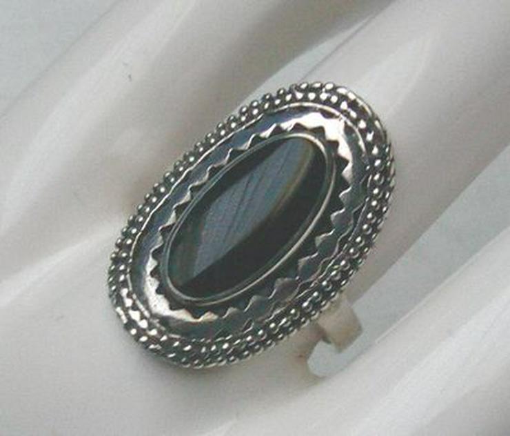 Ring 925 Silber smit gefassten Onyxstein - Ringe - Bild 5