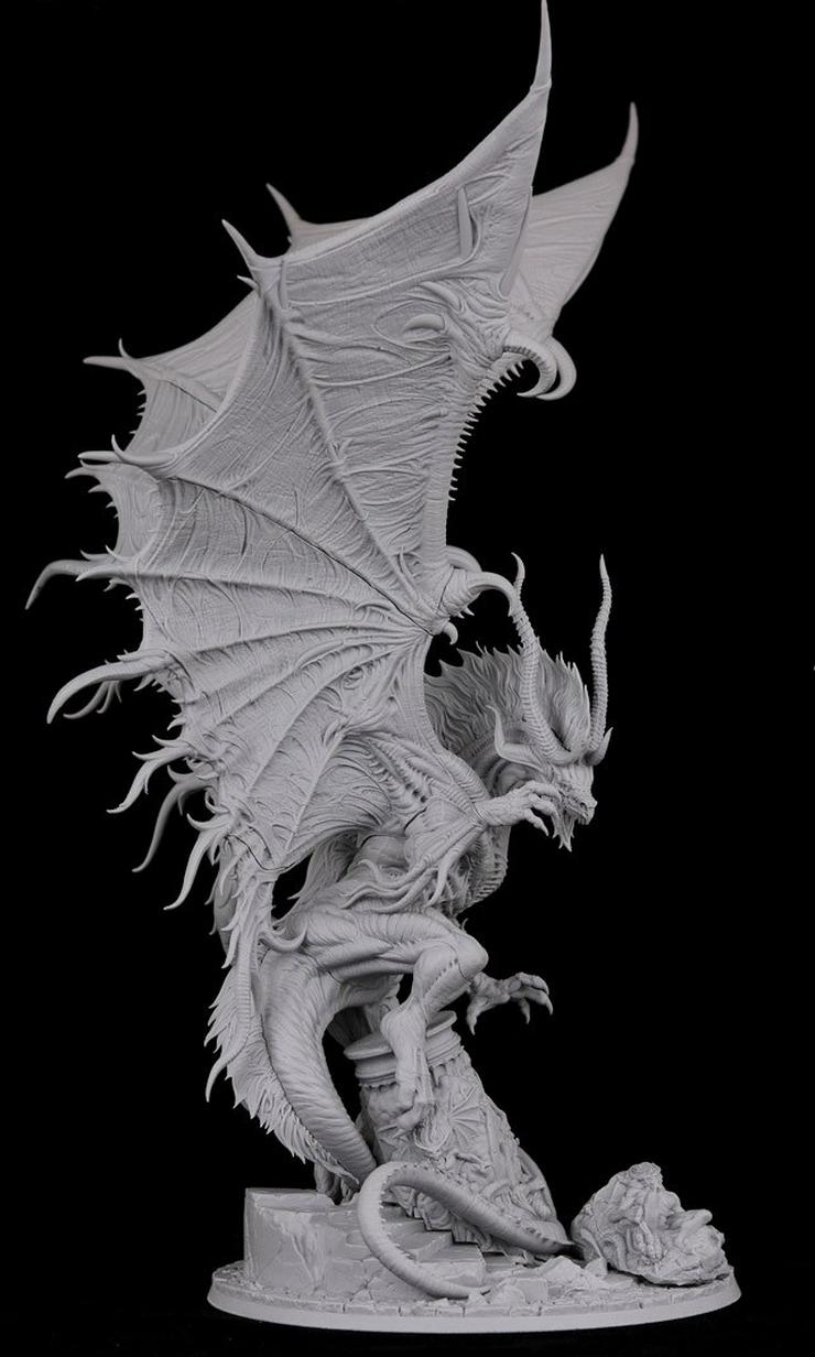 Necromancer Dragon Resin model Warhammer DnD Tabletop Wargaming - Weitere - Bild 1