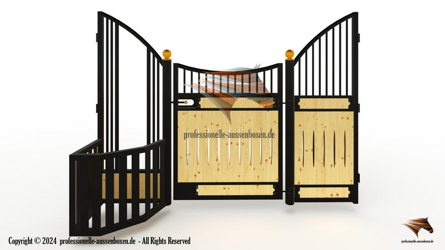 Bild 16: Boxenstall komplett - Frontwände, Trennwände & Pferdeboxen kaufen, Stallboxen - Top Pferdestall bauen / Stallbau
