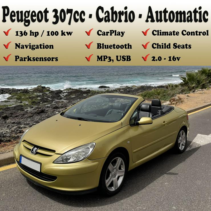 Mietwagen Teneriffa / Tenerife Peugeot 307cc Automatic / Mieten Rent Car Hire - Auto & PKW - Bild 2