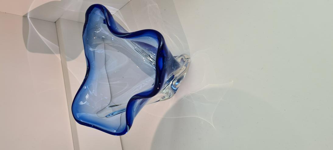 Bild 3: Blaue Glasvase / Glasschale