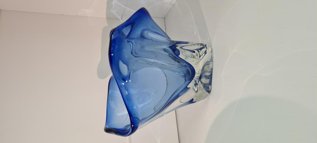 Blaue Glasvase / Glasschale - Vasen & Kunstpflanzen - Bild 1