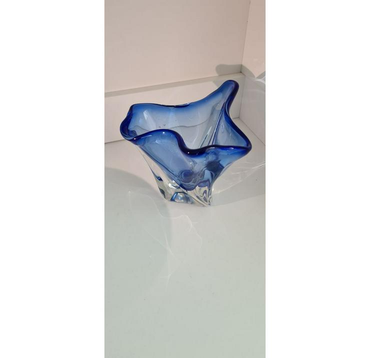 Blaue Glasvase / Glasschale - Vasen & Kunstpflanzen - Bild 5