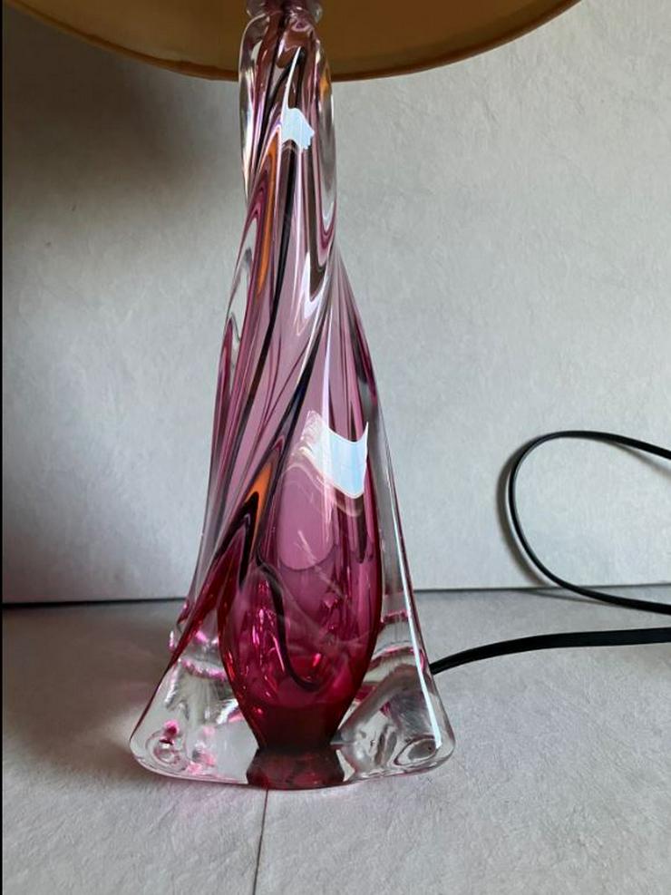 Val Saint Lambert Tischlampe (Kristall, pink) - Tischleuchten - Bild 4