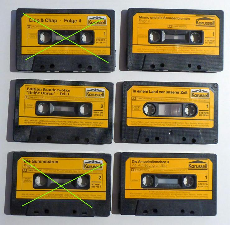 Bild 2: 8  Karussell Hörspiel Audiokassette, ohne Hüllen, Preis 1,20-€/St. Vorhandene Titel: