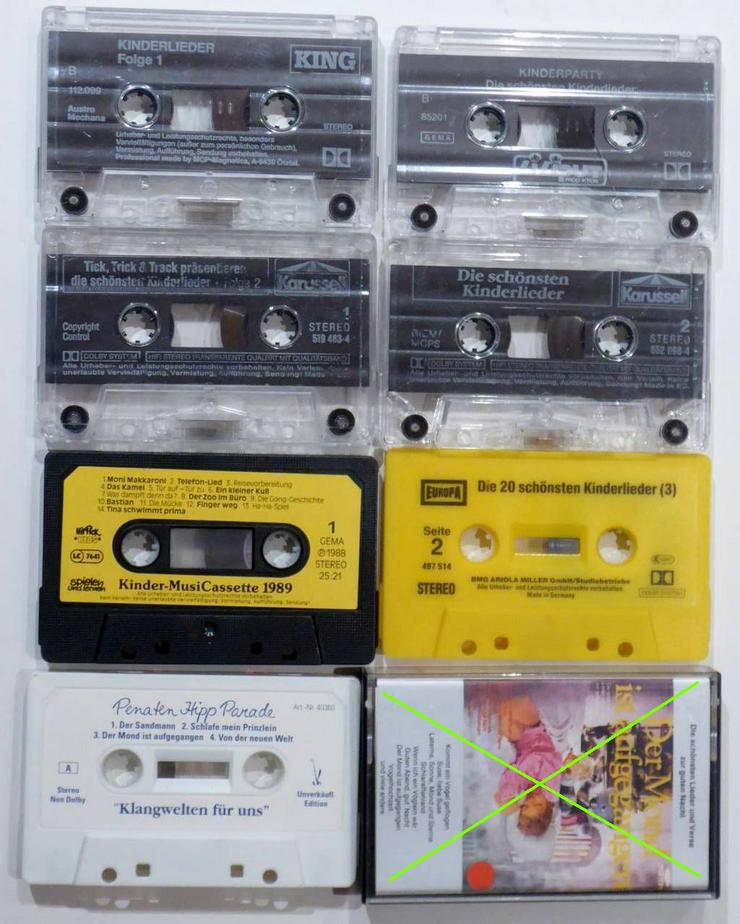7 Kinderlieder  Audiokassetten  z.T, ohne Hüllen, Preis 1,20-€/St. Vorhandene Titel - Musikkassetten - Bild 1