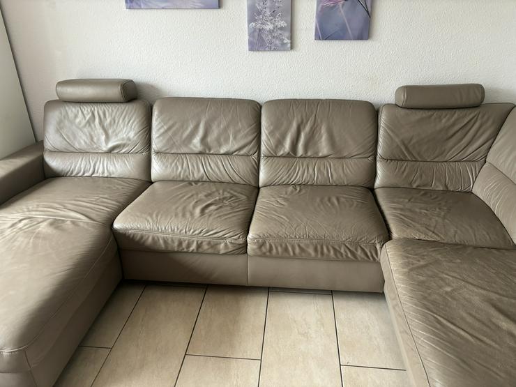 Bild 2: Echtleder Couch mit Schlaffunktion