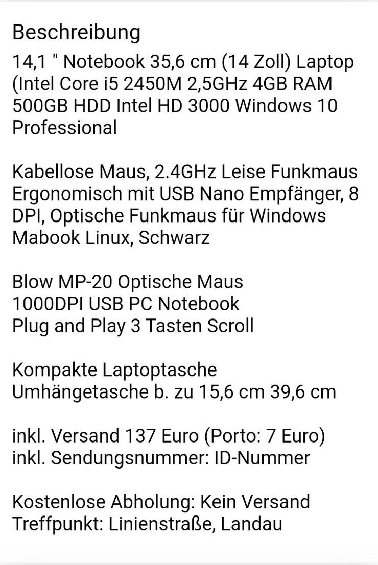  Lenovo L420 6GB RAM, DVD-Laufwerk Wireless Maus Blow Maus Notebook Tasche - Notebooks & Netbooks - Bild 2