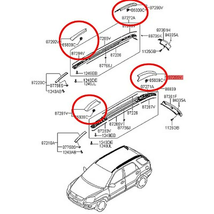 Bild 2: Auto Dachgepäckträger Abdeckung Dachträger Kia Sportage