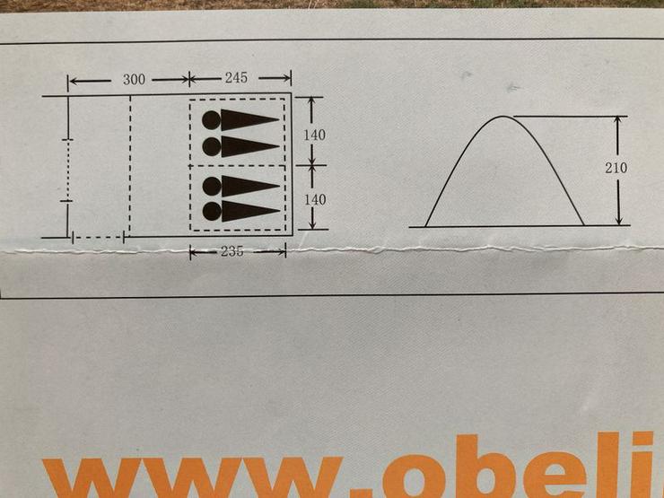 Bild 2: Baumwoll Tunnelzelt Obelink 4 Pers. - 5,45 x 2,80 m – 2 x benutzt