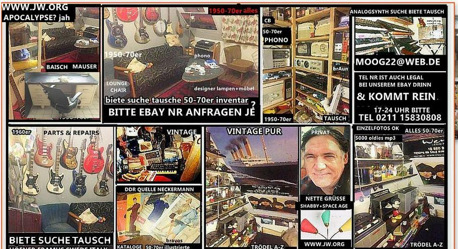 Bild 10: TAUSCHE 60er E GUTARS HIFI BATT:PHONO CB ANALOGSYNTH 50-70er INVENTAR DEKO BAISCH KATALOGE TRÖDEL KURIOSES KULT VINTAGE AUS SAMM;ER WHG & PARTYRAUM  GROSSEN & FREUNDE INCL