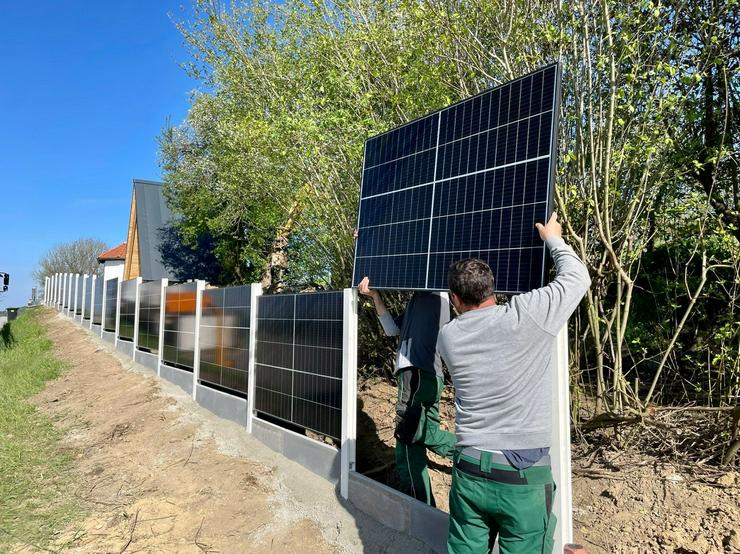 Bild 11: 685W HJT HIT NType Bifacial PV-Zaun Photovoltaik Modul Solar-Zaun Carport Markise Balkonkraftwerk 3m² = 1/3 Montagematerial sparen!!