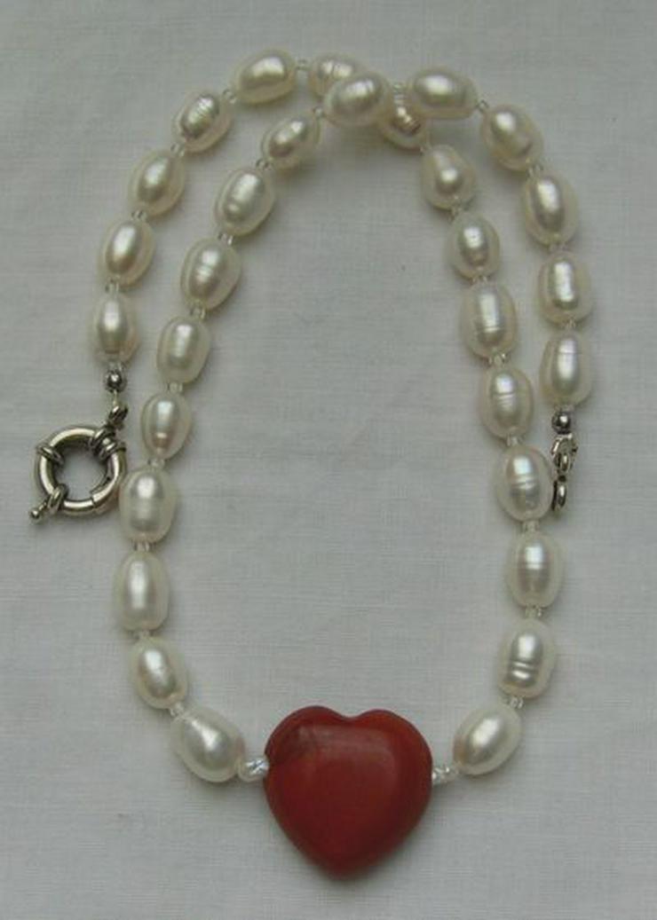 Herz-Perlen Collier-Halskette