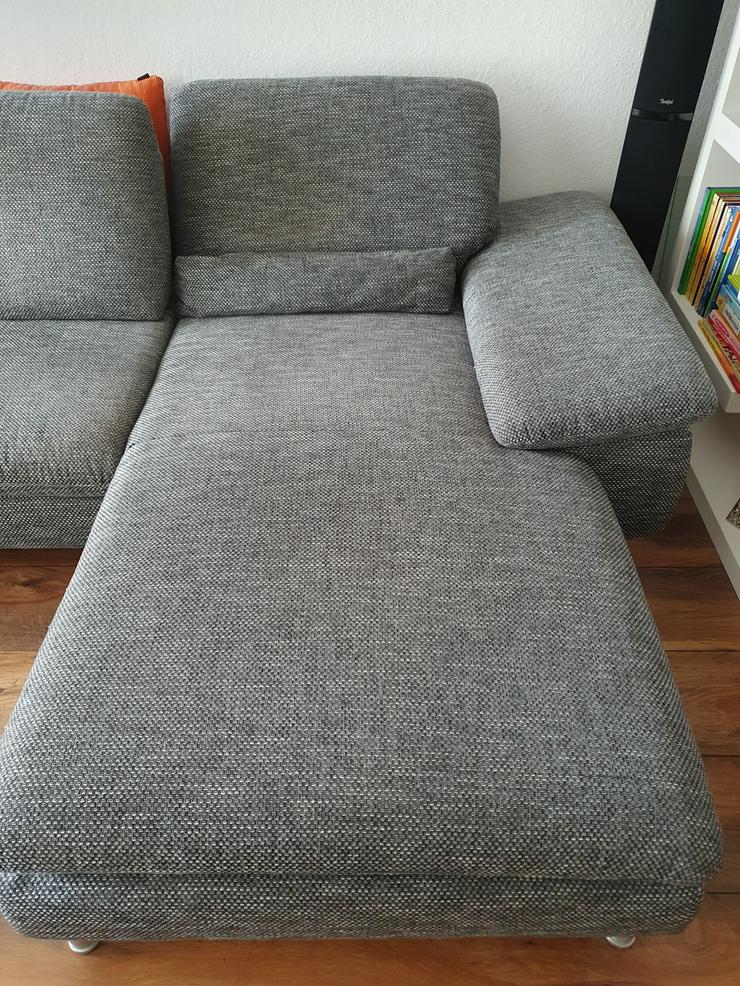Sofa 2 Sitzer von W.Schillig mit Ottomane und Hocker