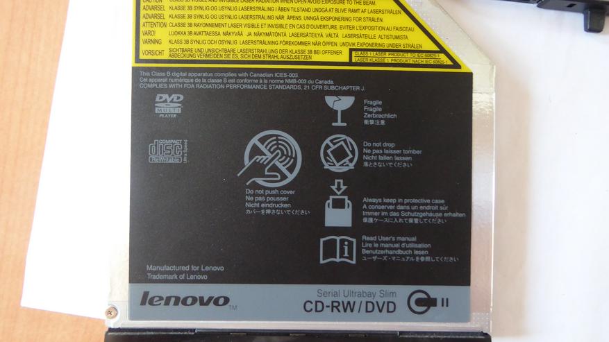 Lenovo MU10N 42T2543 Combo UltraBay Slimline für ThinkPad T, W und X oder andere Notebooks CD-RW/DVD Laufwerk - Laufwerke & Brenner - Bild 7