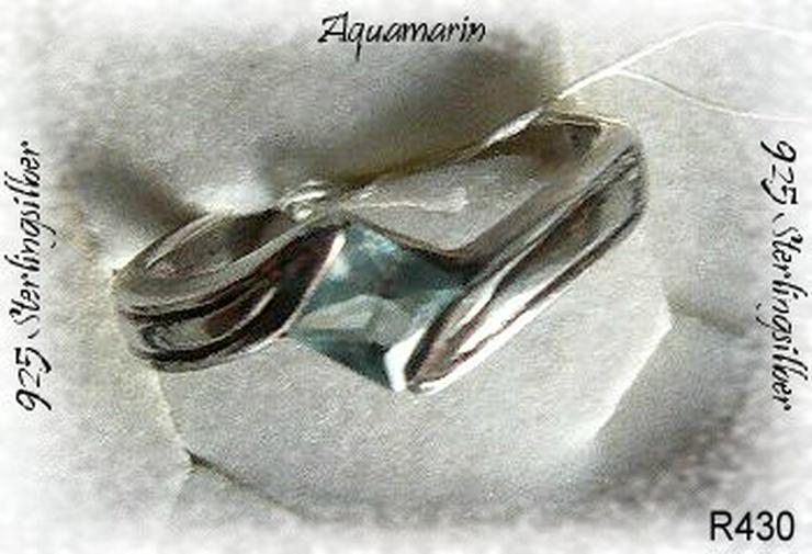 Ring, 925 Silber mit gefassten Aquamarin