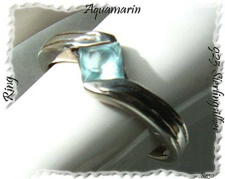 Ring, 925 Silber mit gefassten Aquamarin - Ringe - Bild 2