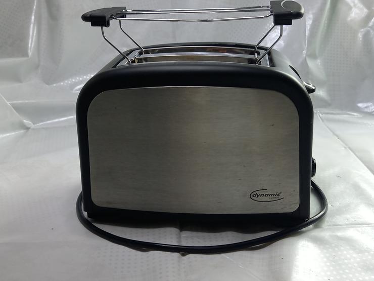 Toaster, silber-schwarz, mit Brötchenaufsatz, Fa. dynamic - Toaster & Kontaktgrill - Bild 1