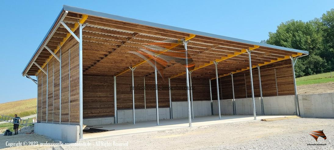 Bild 2: Pferdeunterstand & Offenstall bauen Top Weideunterstand, Weidehütte, Lagerhalle, Maschinenhalle & Laufstall für Pferde