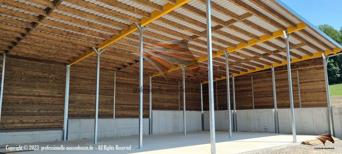 Bild 3: Pferdeunterstand & Offenstall bauen Top Weideunterstand, Weidehütte, Lagerhalle, Maschinenhalle & Laufstall für Pferde