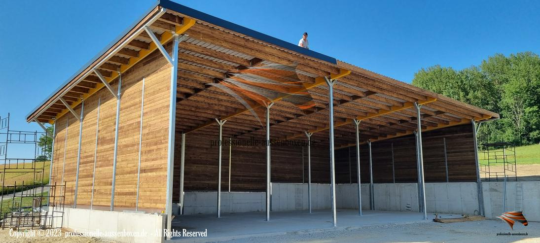 TOP Unterstand für Pferde – Pferdeunterstand, Weideunterstand, Weidehütte, Offenstall bauen – Pferdehof, Lagerhalle, Maschinenhalle, Laufstall für Pferde.