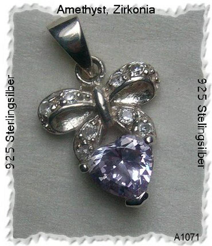 Bild 2: Herzanhänger, 925 Silber, Amethyst, Weistopas