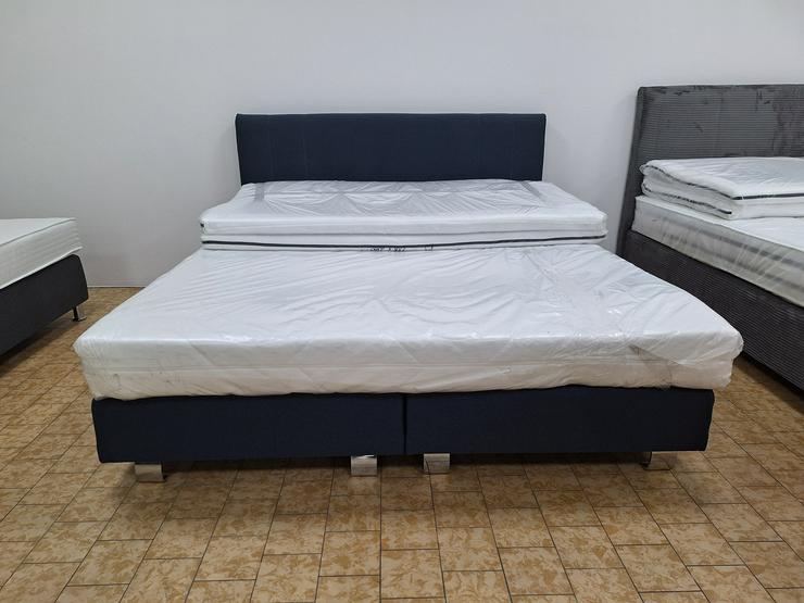  Jetzt Neu Boxspringbett Blau in 180X200 in H3 und mit KS Matratze - Betten - Bild 1