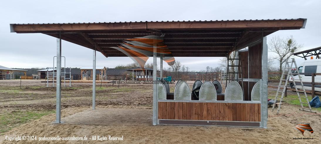 Bild 6: TOP Futterraufe / Heuraufe für Pferde - Pferderaufe zur Pferdefütterung und Futterplätzen / Weideraufe