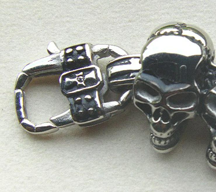 Totenkopfarmband aus massiven Edelstahl - Armschmuck - Bild 4