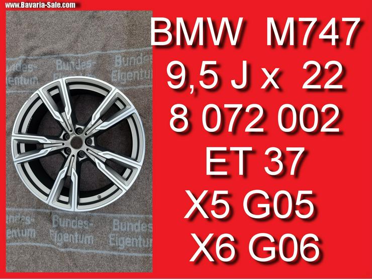 Original BMW M Felge 36118072002 747M 9,5x22 ET37 Cerium Grau