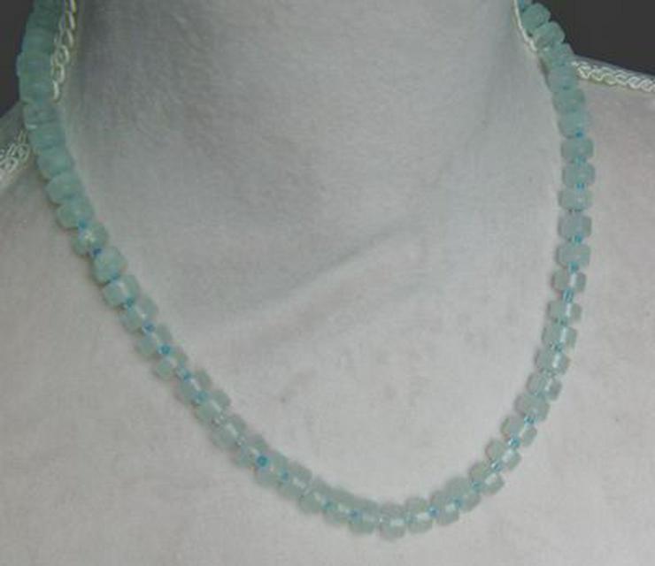 Edelsteinkette mit dem Edelstein Aquamarin - Halsketten & Colliers - Bild 6