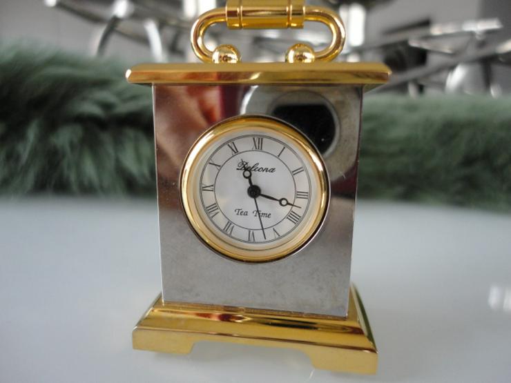 Miniatur Tischuhr Stiluhr DELCONA TEA TIME Quartz Sammlerstück - Uhren - Bild 1