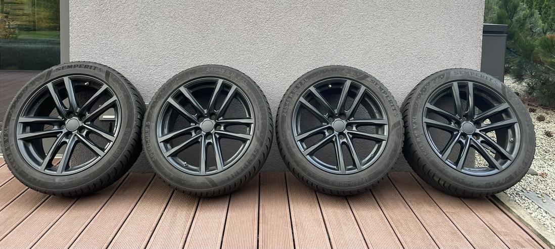 4 X BMW 5er Winterkompletträder R18 245/45 Semperit auf schwarzen 18" Rial X10