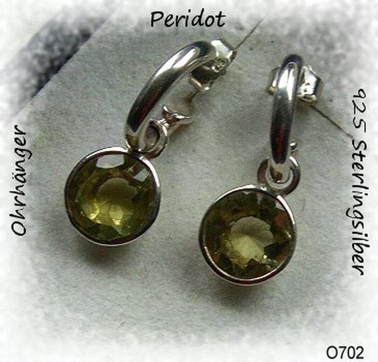 Kreolen, 925 Silber mit gefassten Peridot